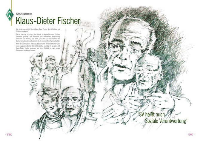Klaus-Dieter Fischer mit Gattin - Zeichnung: TOPIC life