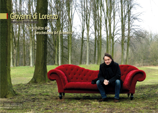 Giovanni di Lorenzo auf dem TOPIC-Sofa im Bürgerpark Bremen | Foto: Take Janssen